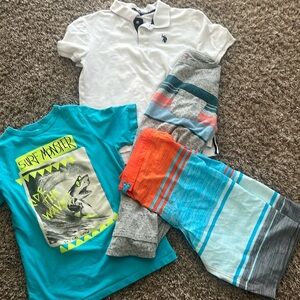 Bundle of 4 boys shirt, trunks, polo, longsleeeve